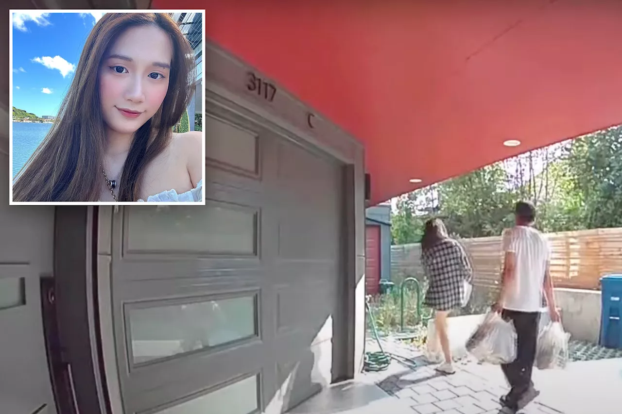 Chilling video shows woman walking home with boyfriend just before he allegedly killed her