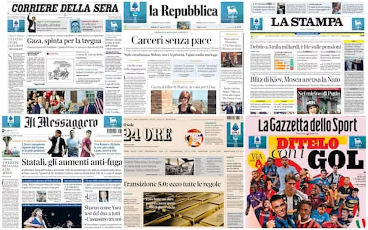 Le prime pagine dei quotidiani di oggi 17 agosto: la rassegna stampa di Sky TG24