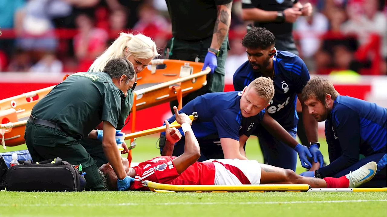 Nottingham Forest's Danilo carried off with serious leg injury