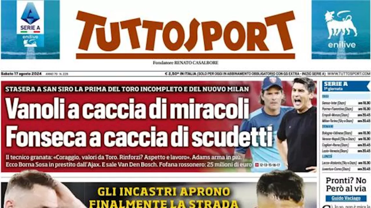 Tuttosport in apertura sul mercato bianconero: 'Koop e Nico doppietta Juve'