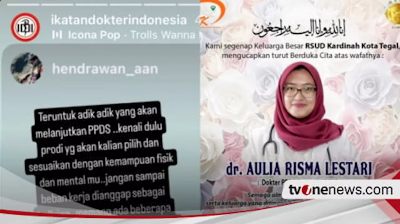 Heboh Ikatan Dokter Indonesia 'Mendukung' Bullying PPDS Undip: Jangan Sampai Beban Kerja Dianggap Bullying