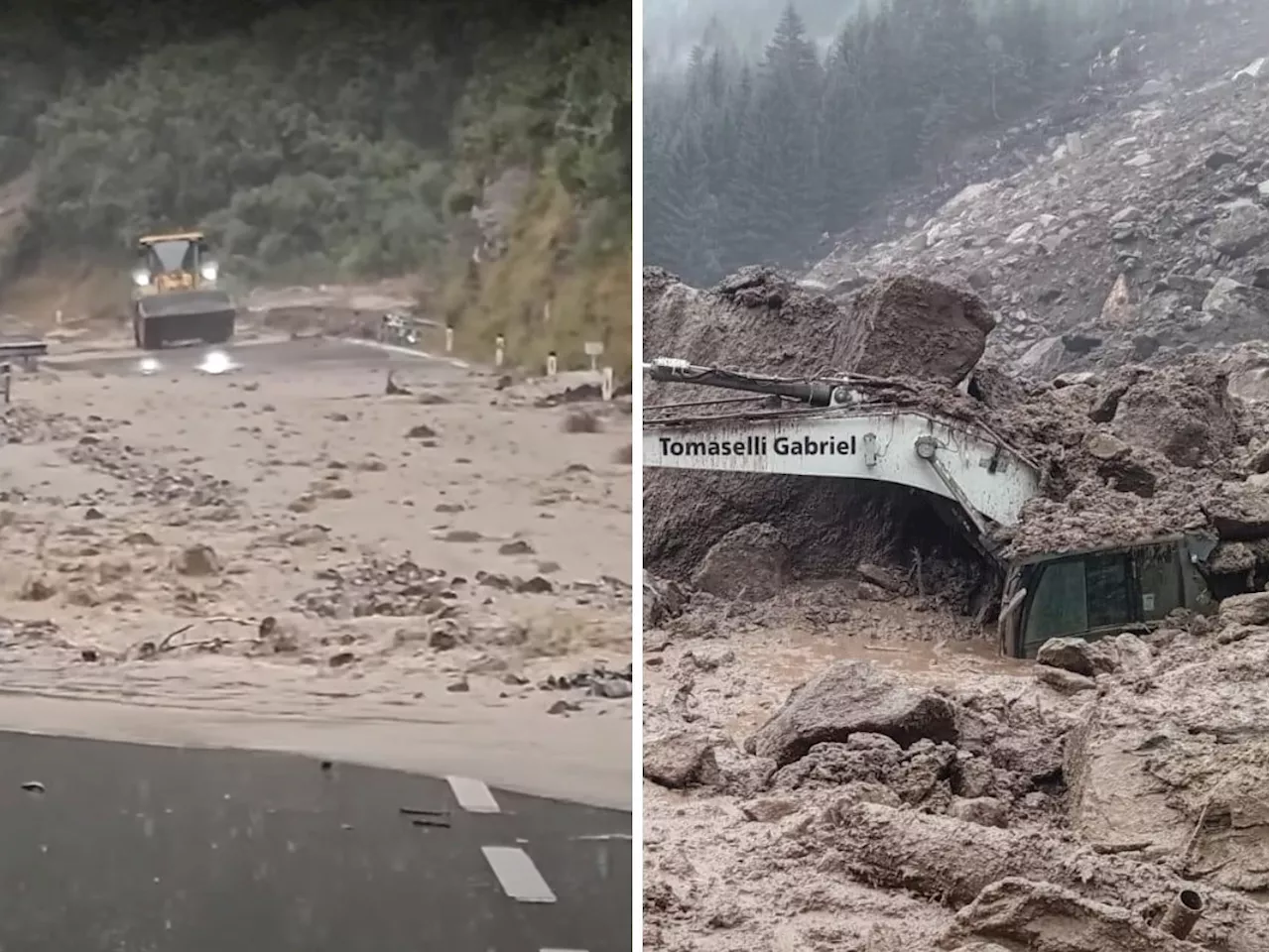 Murenabgang am Arlberg - B197 teilweise weggespült