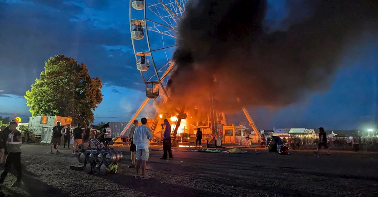 Ferris wheel catches fire at music festival in Germany