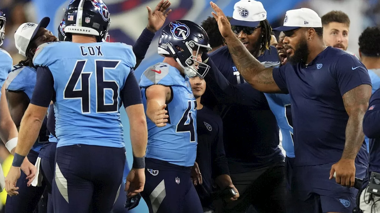 Rookie kicks 3 field goals in 4th quarter as the Titans rally past Seattle 16-15