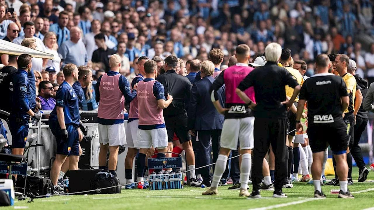 Tränare utvisade efter tumult under Stockholmsderbyt