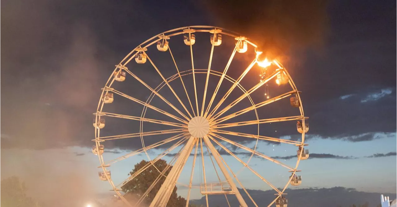 30 Verletzte nach Brand eines Riesenrads bei Festival bei Leipzig