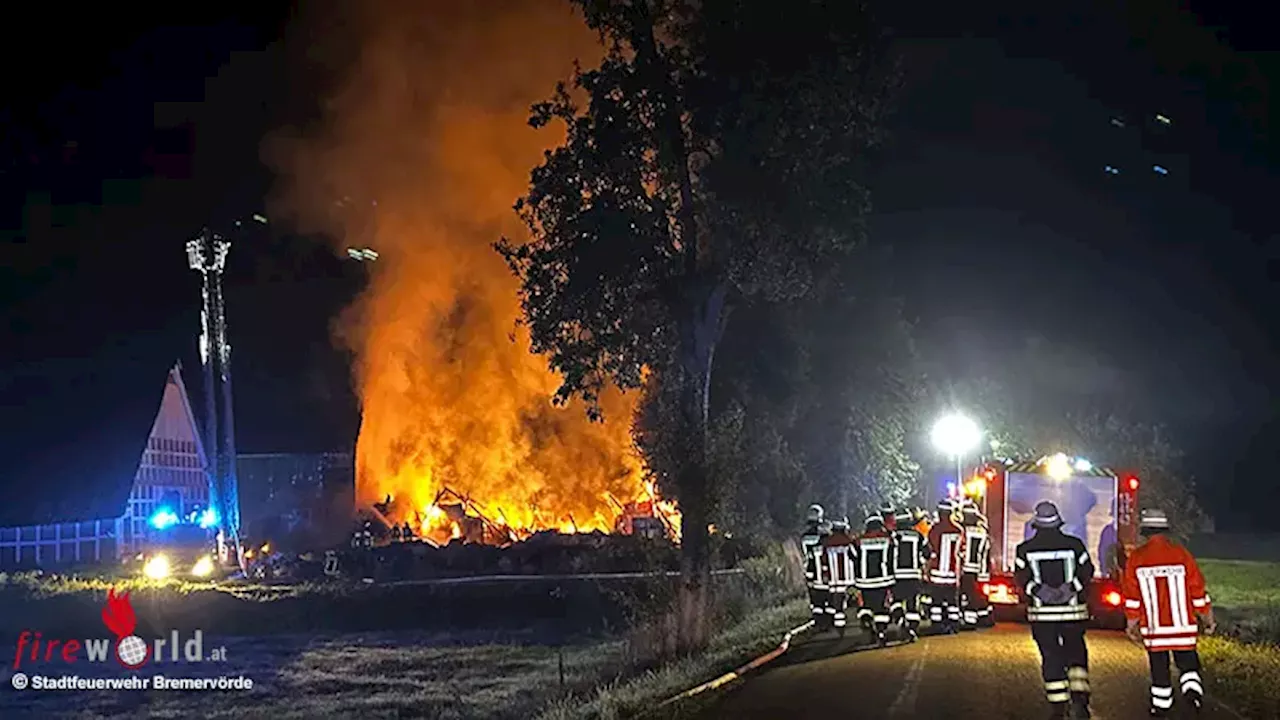 D: Gebäudebrand in Bremervörde → Feuerwehr verhindert Übergreifen auf weitere Gebäudeteile