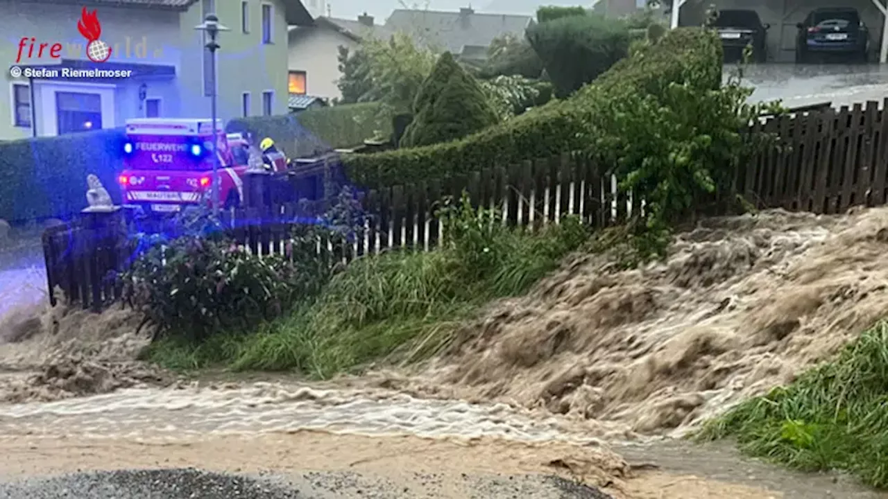 Stmk: 45 Schadstellen und Zivilschutzwarnung bei Unwetter über Mautern am 17. August 2024