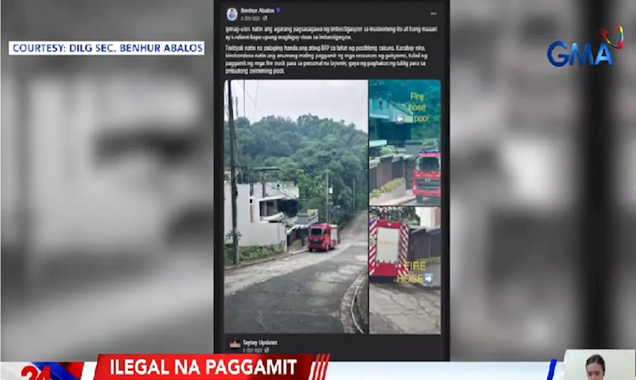 Fire truck, ginamit umano para sa lagyan ng tubig ang swimming pool ng isang bahay sa Taytay, Rizal