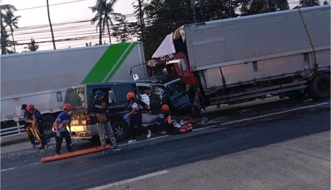 Walo, patay sa salpukan ng passenger van at delivery van sa Sariaya, Quezon