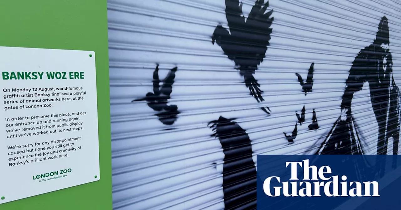 Final artwork in Banksy animal series removed by London Zoo