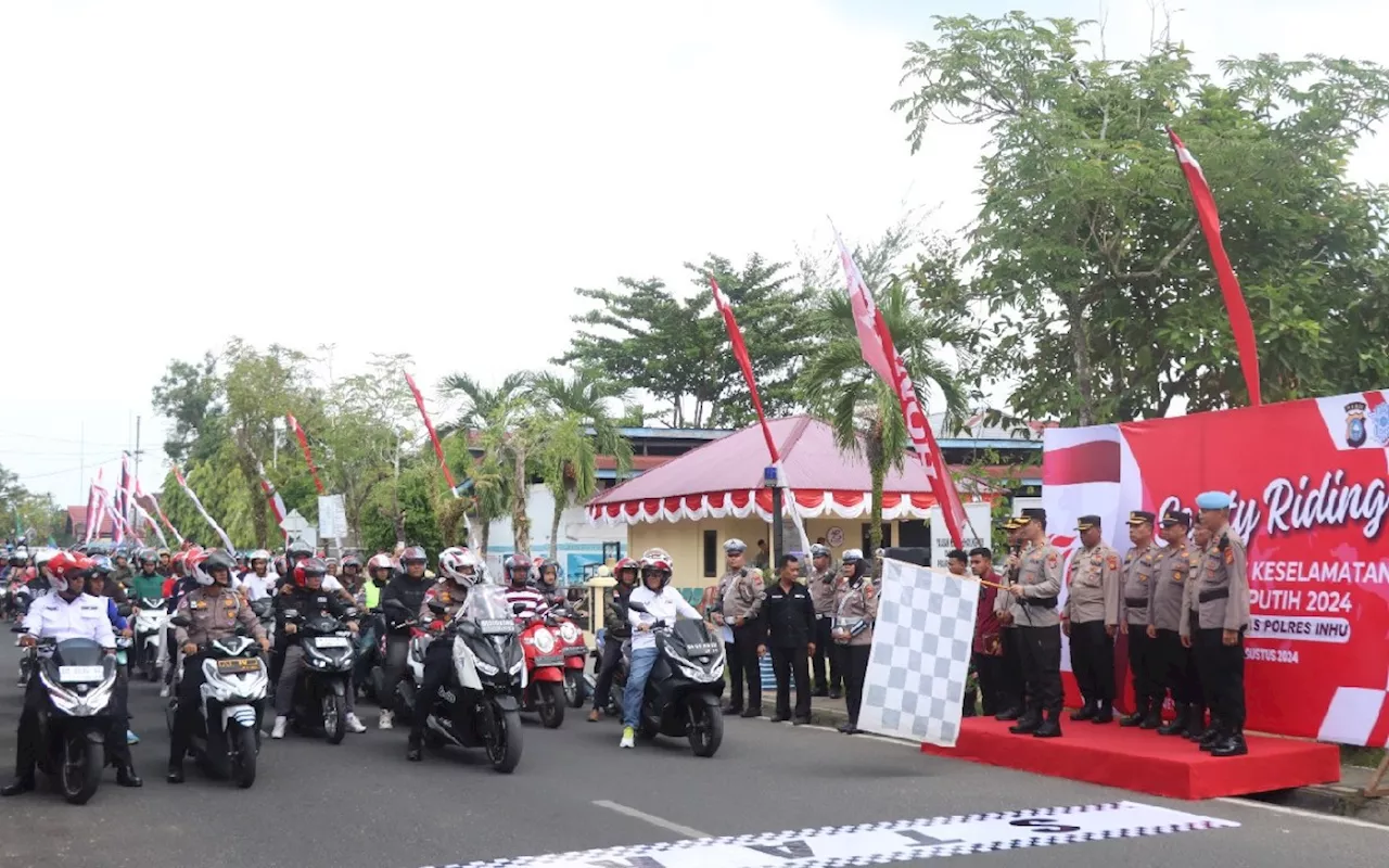 Meriahkan HUT RI, AKBP Fahrian Lepas Ratusan Peserta Safety Riding Merah Putih