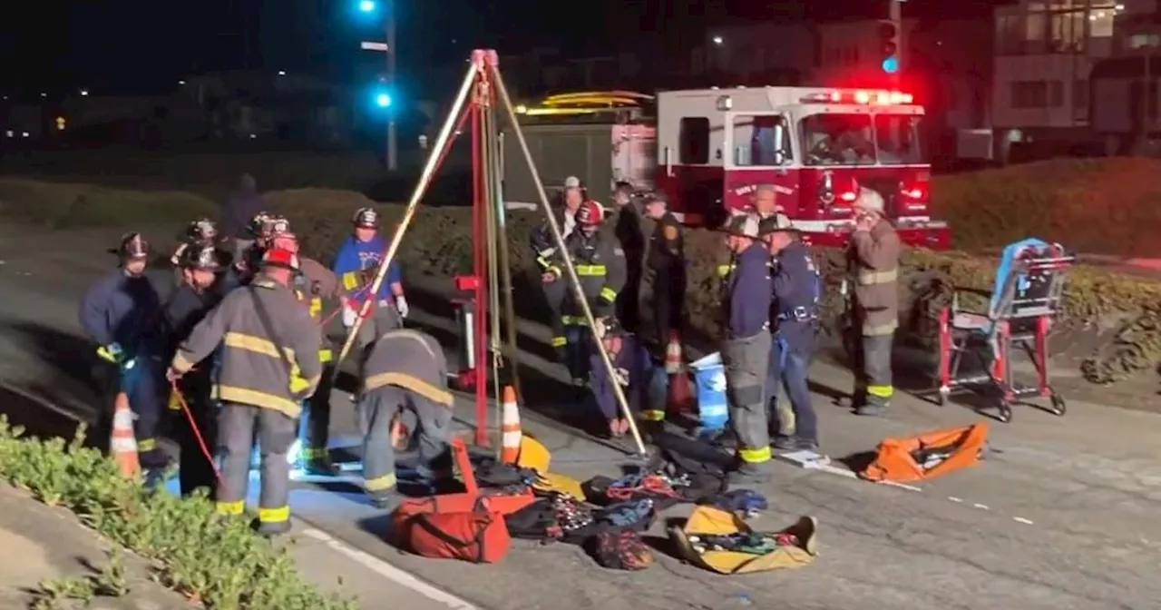 Injured man rescued from sewer pipe under San Francisco's Great Highway