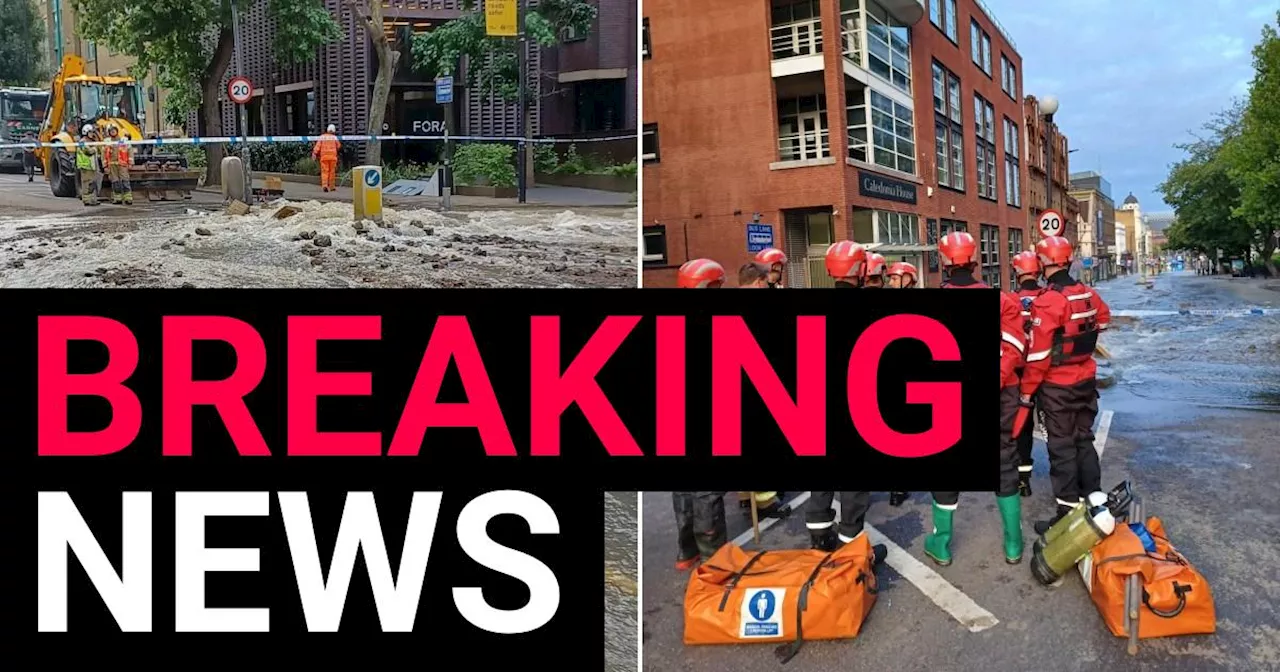 Flooded roads close streets near King's Cross station due to burst water main