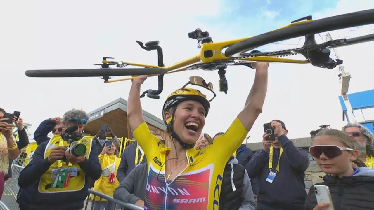 Vollering wint op Alpe d'Huez, loopt eindzege mis op 4 seconden • Niewiadoma wint Tour