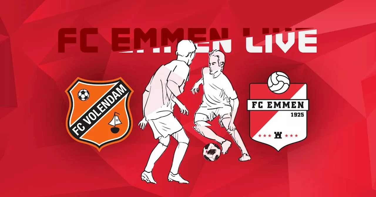 FC Emmen mist penalty, rood voor Volendam. Volg de wedstrijd via ons liveblog