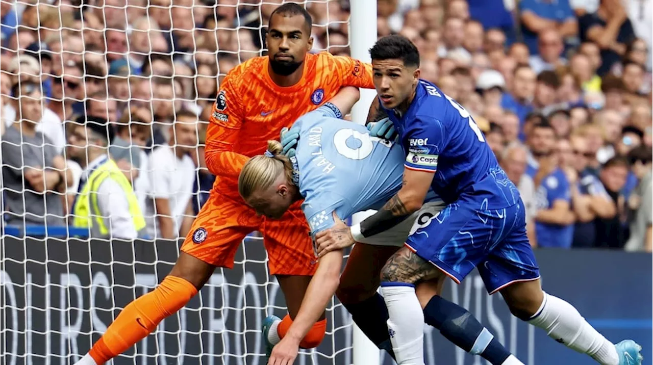 El picante cruce entre Enzo Fernández y Erling Haaland en Chelsea vs Manchester City