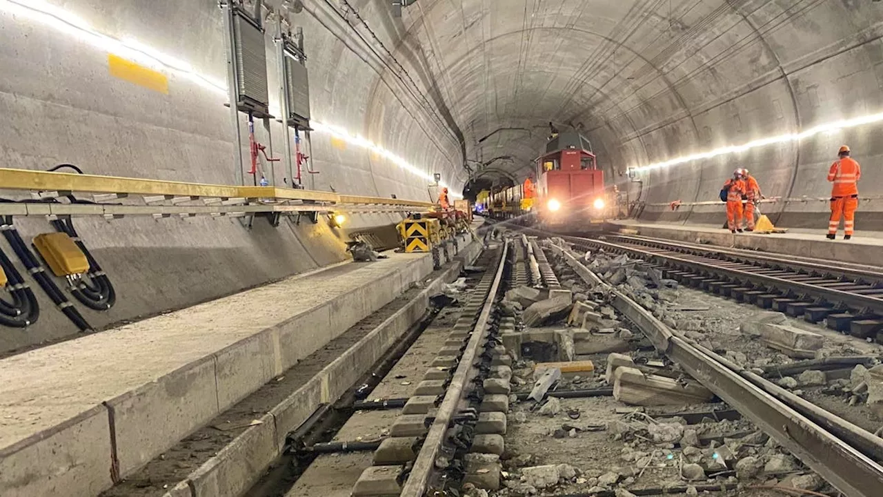 Gotthard Basistunnel: Erste Züge fahren wieder durch Weströhre