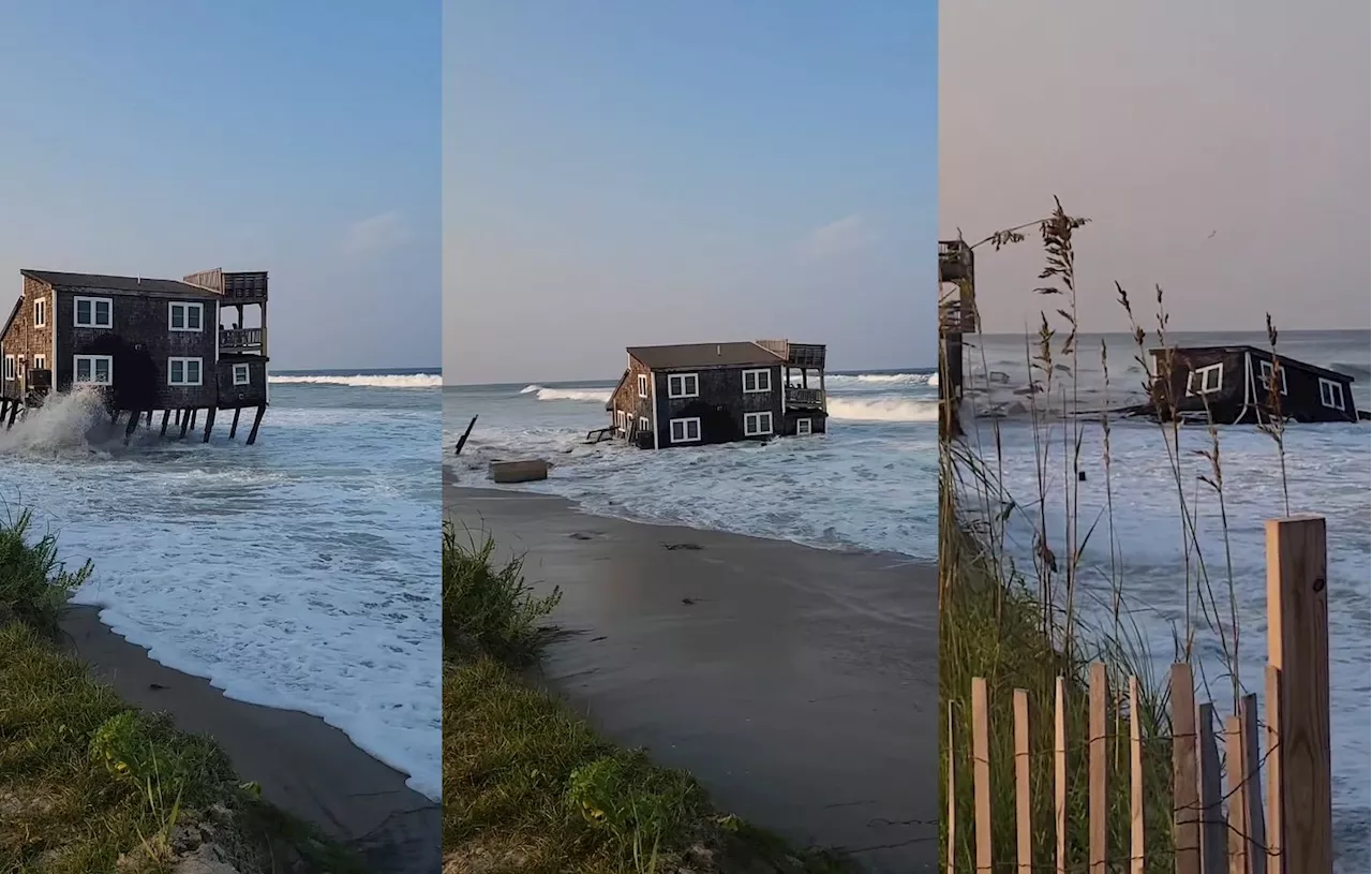 Ouragan Ernesto : Une maison de plage en Caroline du Nord engloutie par les flots