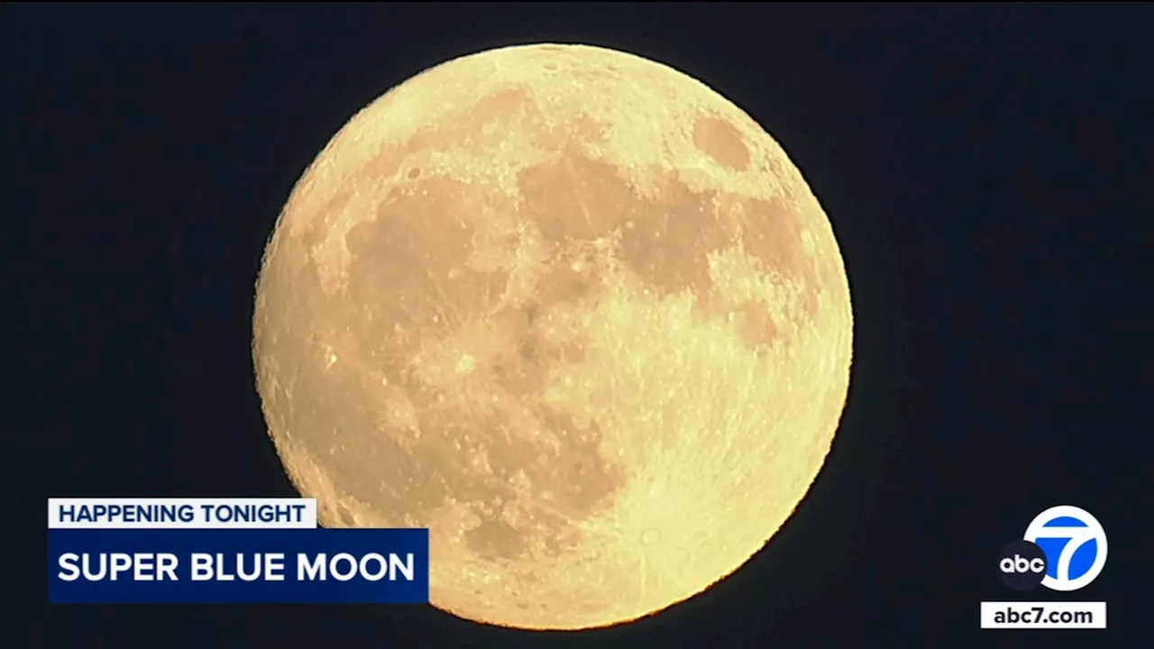 Rare super blue moon graces skies over Southern California