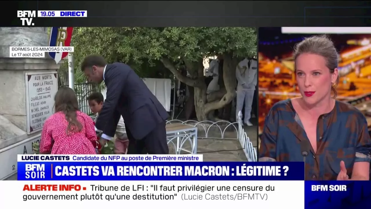 'Mon sujet, ce n'est pas la destitution, c'est la cohabitation': Lucie Castets (NFP), réagit à la menace de destitution d'Emmanuel Macron