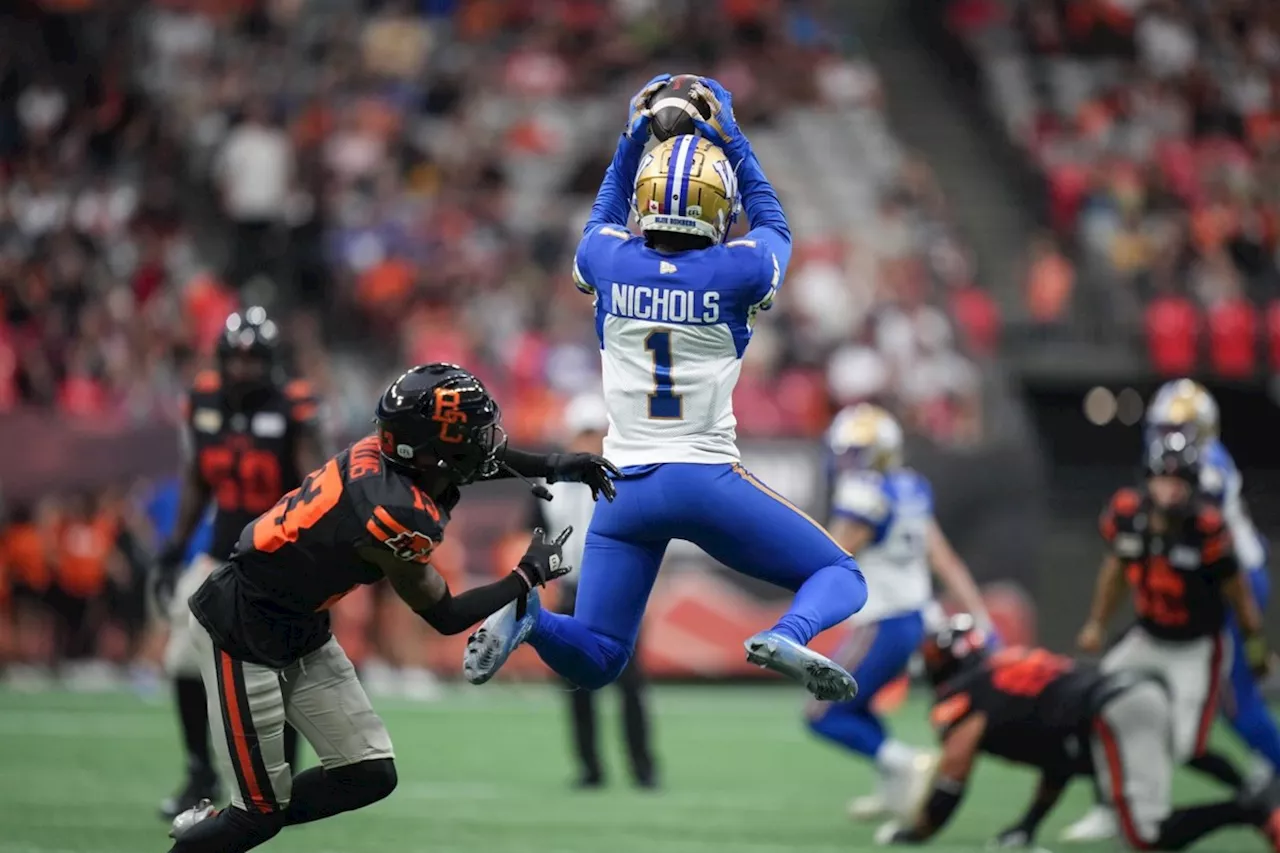 Blue Bombers spoil Nathan Rourke's CFL return with 20-11 win over Lions