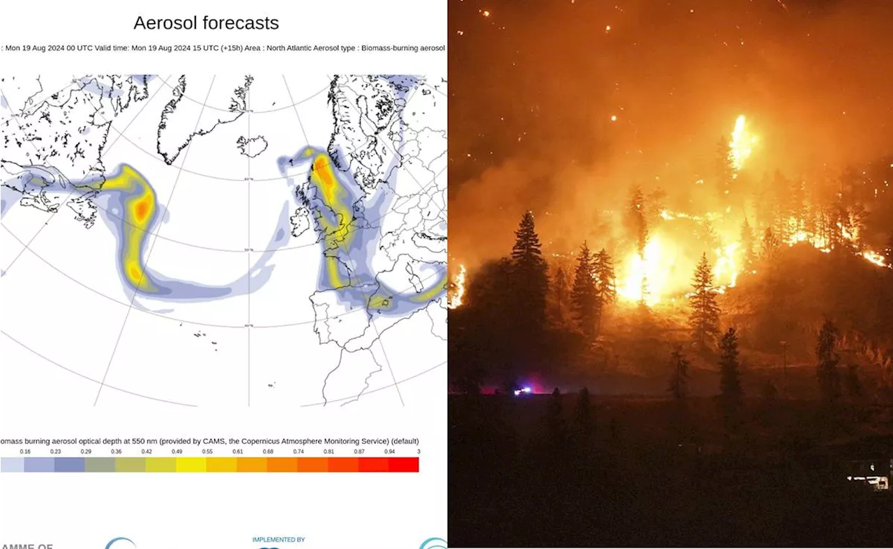 El humo de los incendios en Canadá llega hasta el cielo de Baleares, España