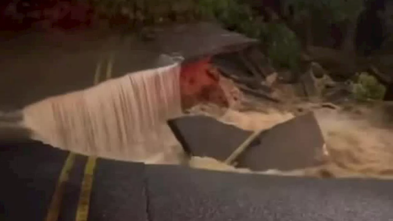 Long Island flooding collapses entire road, prompts rescues as officials declare emergency: VIDEO