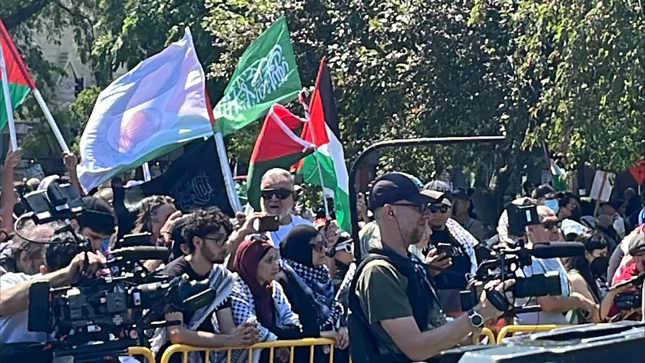 Hamas flag spotted at anti-Israel rally near DNC as Chicago braces for possible unrest