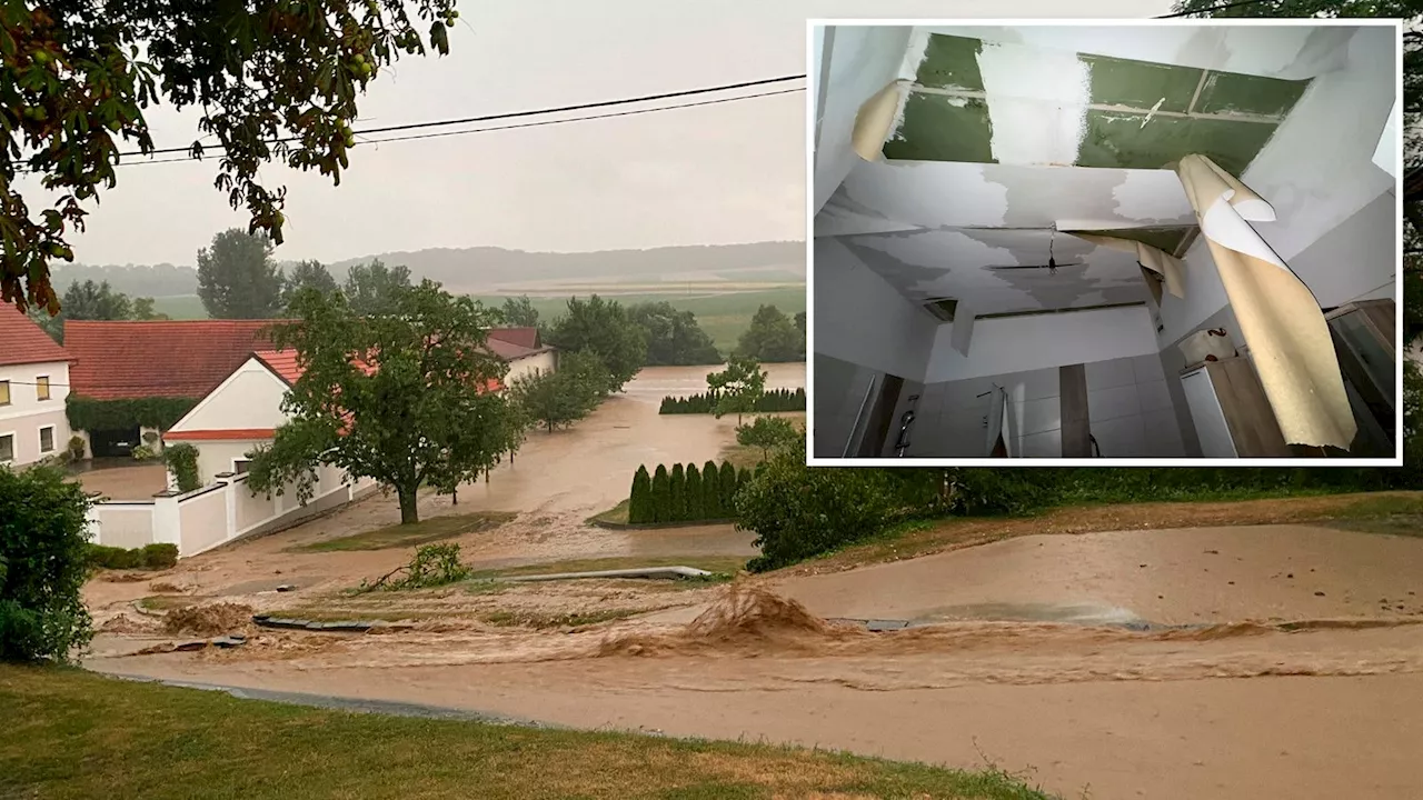 Überflutungen in Hollabrunn - Unwetter-Opfer verzweifelt: 'Alles ist kaputt'