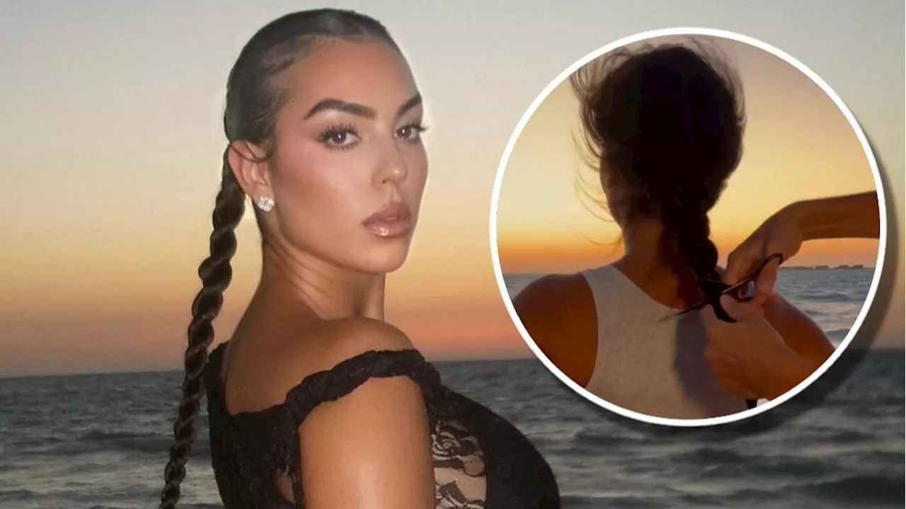 Sorprendente cambio de look: Georgina Rodríguez se corta el pelo y lo tira al mar