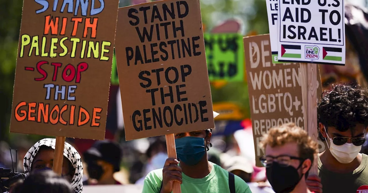 Palestinian cause the dominant theme as protesters gather in Chicago