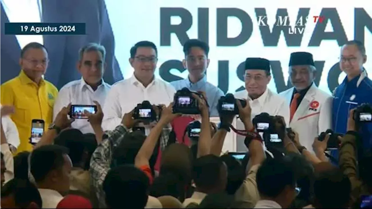 12 Parpol Resmi Usung Ridwan Kamil-Suswono Maju di Pilkada Jakarta 2024, Partai Apa Saja?