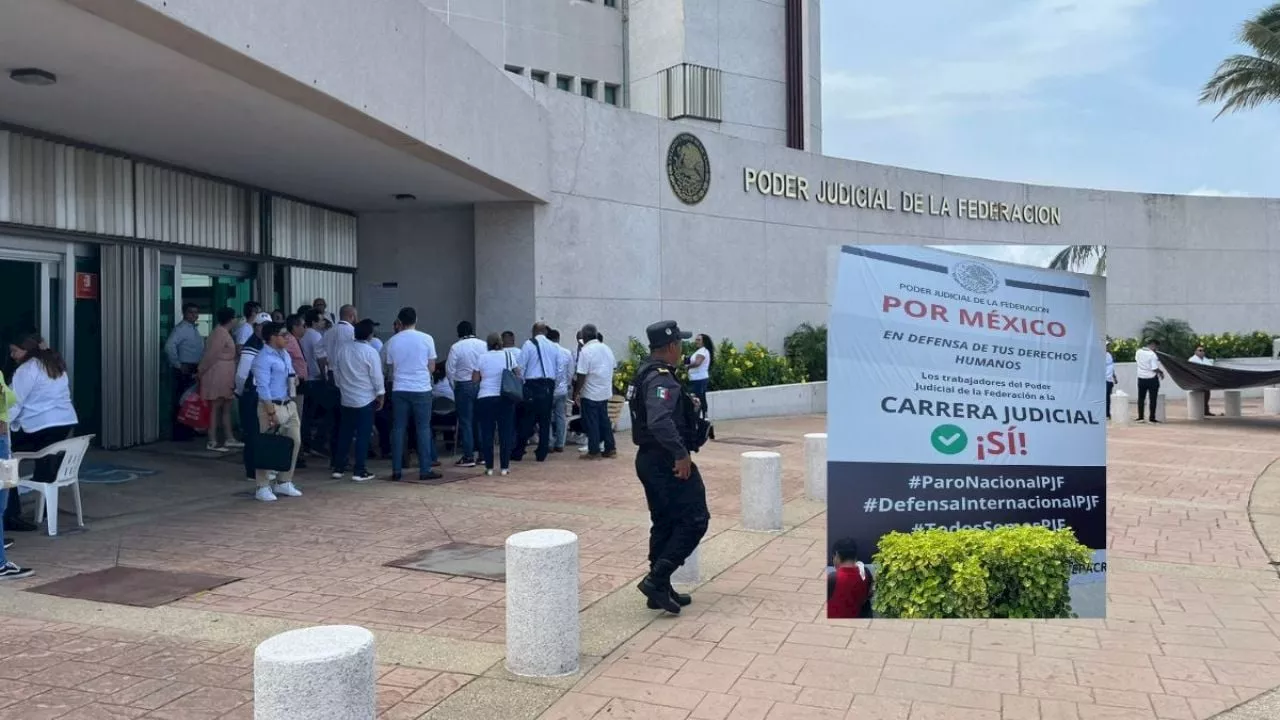 Trabajadores se suman a paro nacional de labores en Poder Judicial en el sur de Veracruz