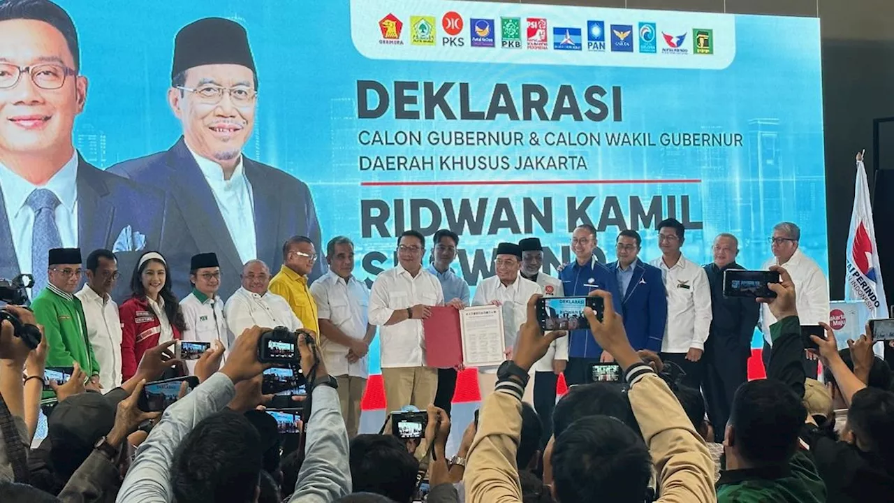 KIM Plus Resmi Deklarasikan Ridwan Kamil-Suswono Maju Pilkada Jakarta 2024