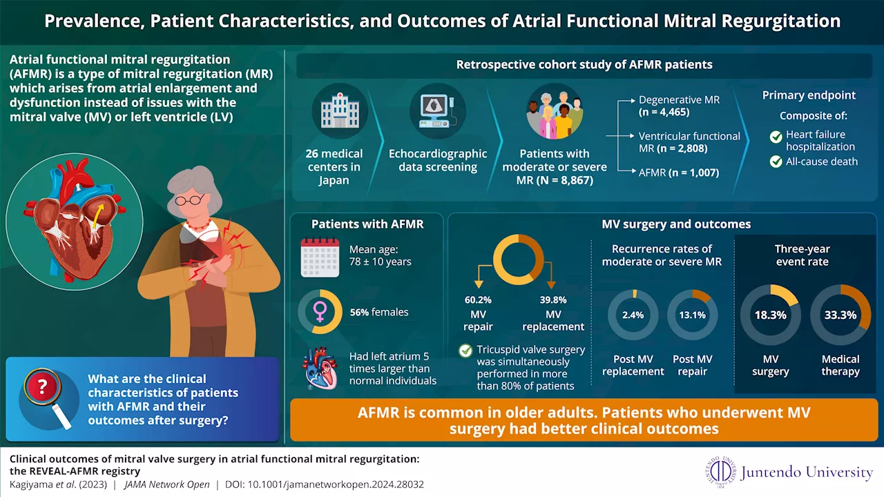 Retrospective study explores mitral valve surgery outcomes in atrial functional mitral regurgitation