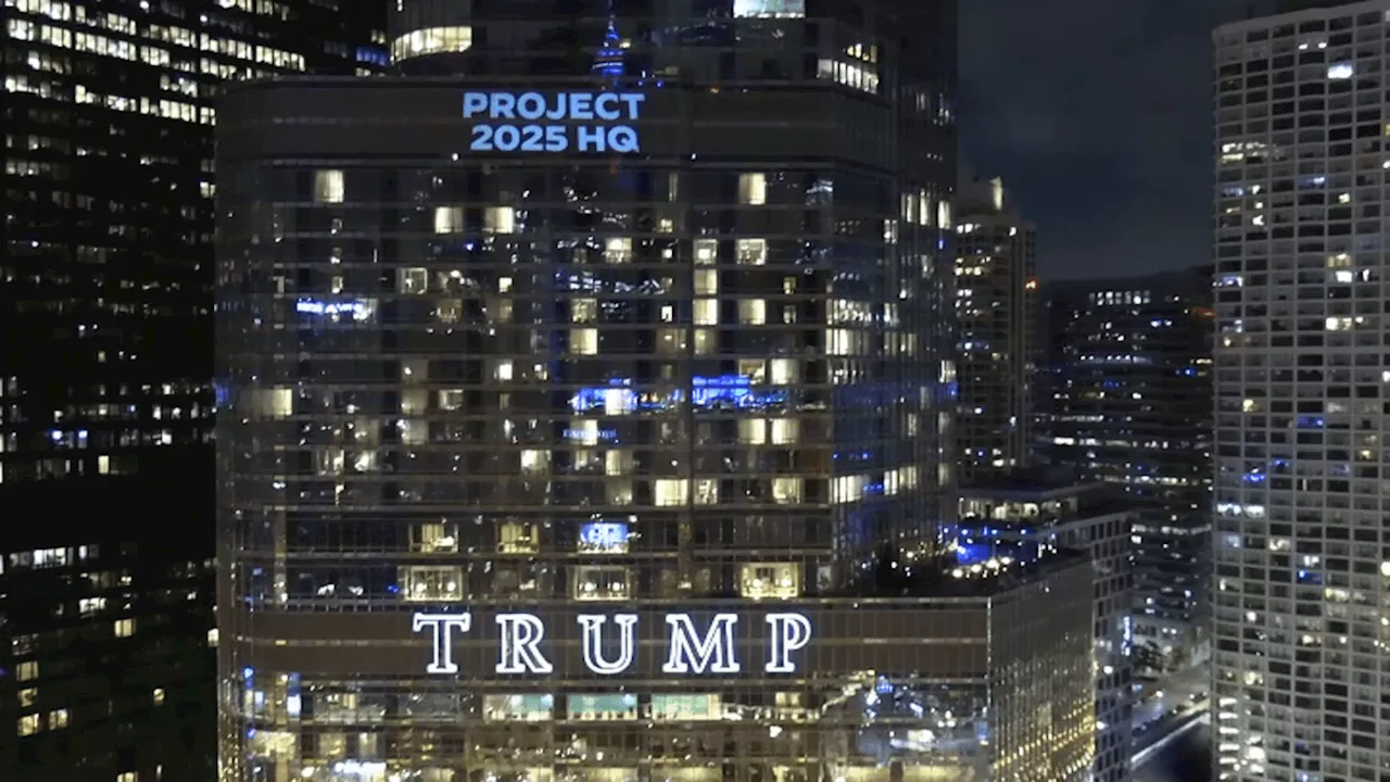 Images taking aim at Trump-Vance campaign projected onto Trump Tower ahead of DNC