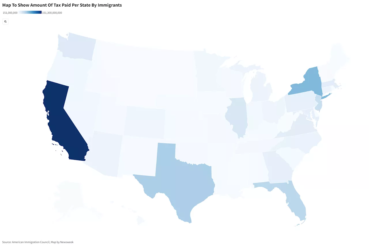 Map Shows How Much Immigrants Pay In Taxes In Every State