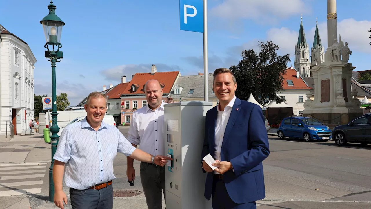 Klosterneuburg: Die ersten Parkscheinautomaten sind in Betrieb