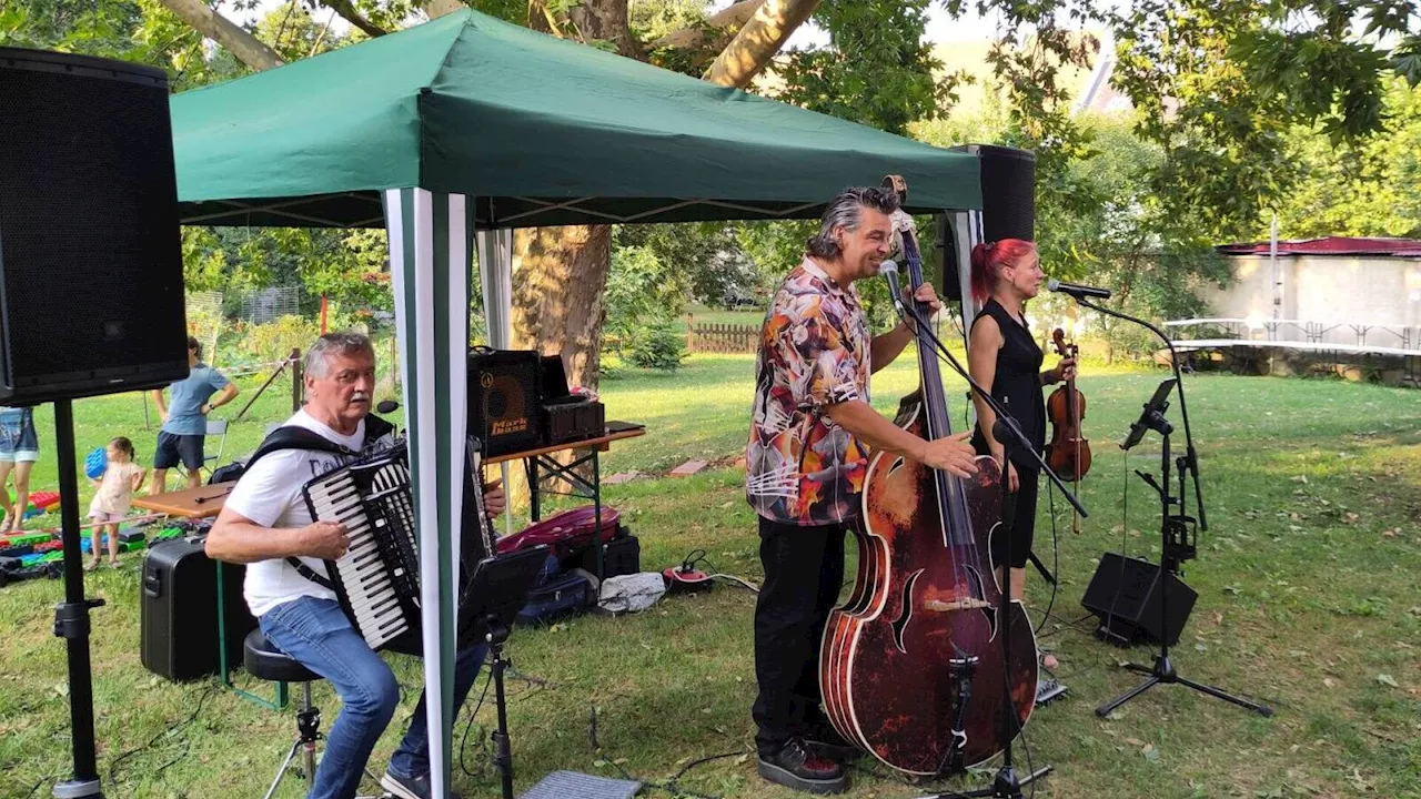 Texasschrammeln geigten am Sommerfest der Himberger Grünen auf