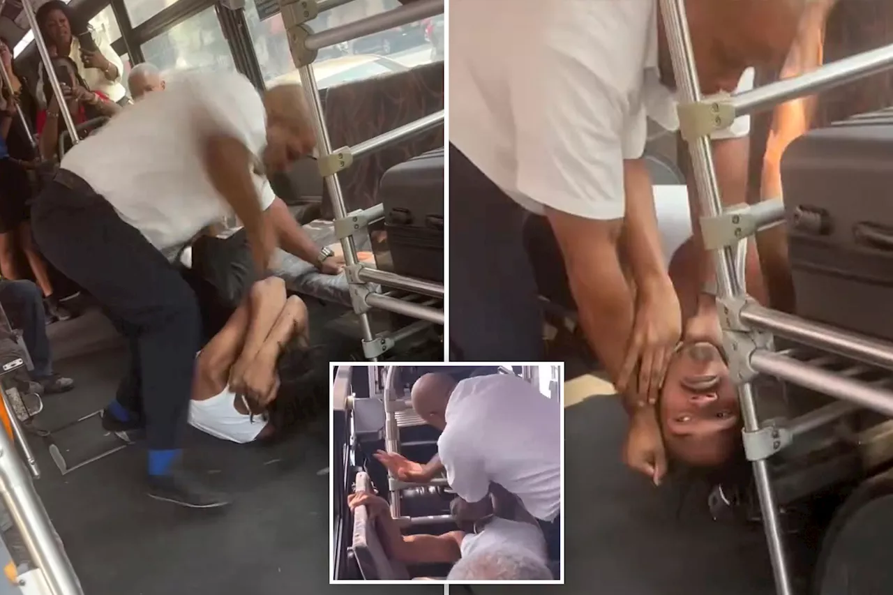 NJ bus driver savagely beats passenger, puts him in chokehold for spitting: video