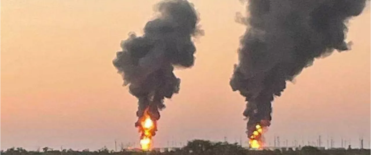 Russian Oil Depot Fire Rages on After Ukraine Drone Attack