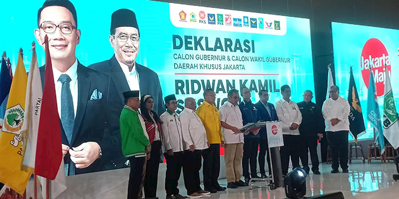 12 Parpol Deklarasi Dukungan untuk Ridwan Kamil-Suswono