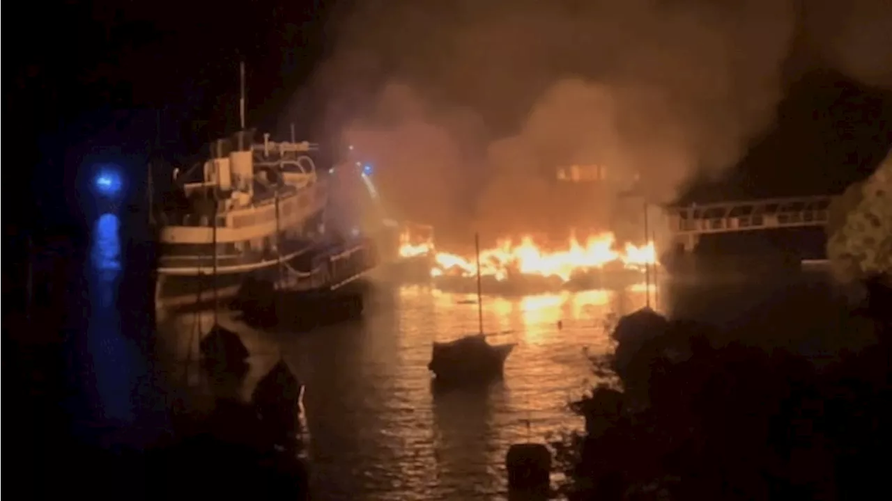 Crime scene at Sydney Harbour after blaze threatens heritage-listed ship