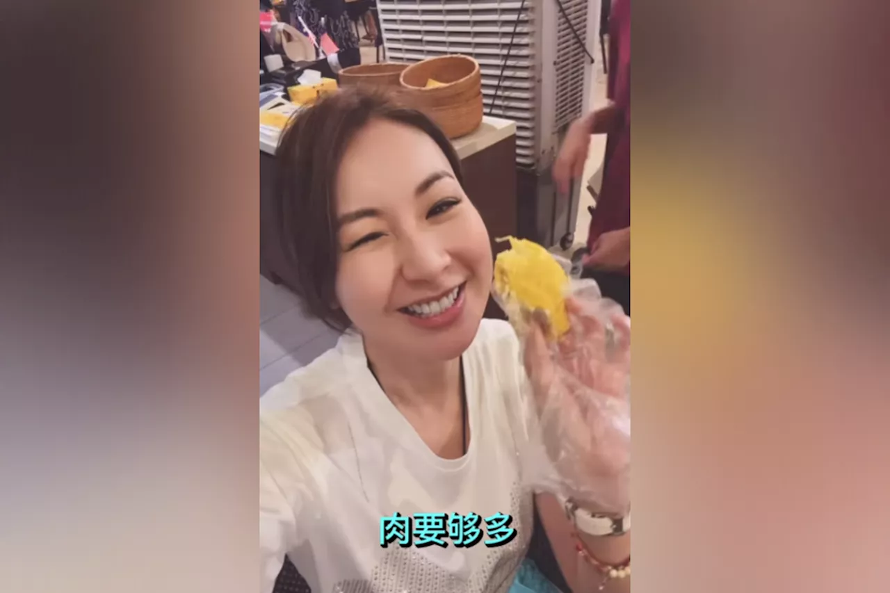 Malaysian-born TVB star Jacquelin Ch'ng seen enjoying durian in KL, dining in Kepong