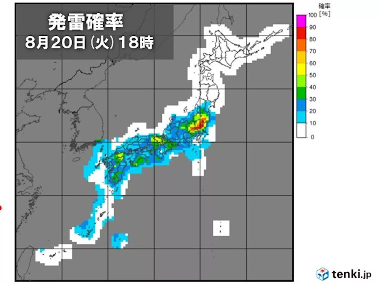 20日 台風9号は東シナ海を北上 広範囲で不安定 激しい雨・猛烈な暑さの所も(気象予報士 青山 亜紀子 2024年08月20日)