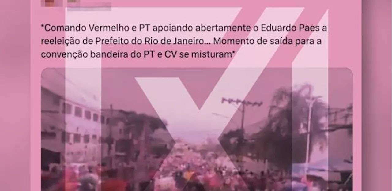 Vídeo falso é usado para atribuir apoio do Comando Vermelho a Eduardo Paes