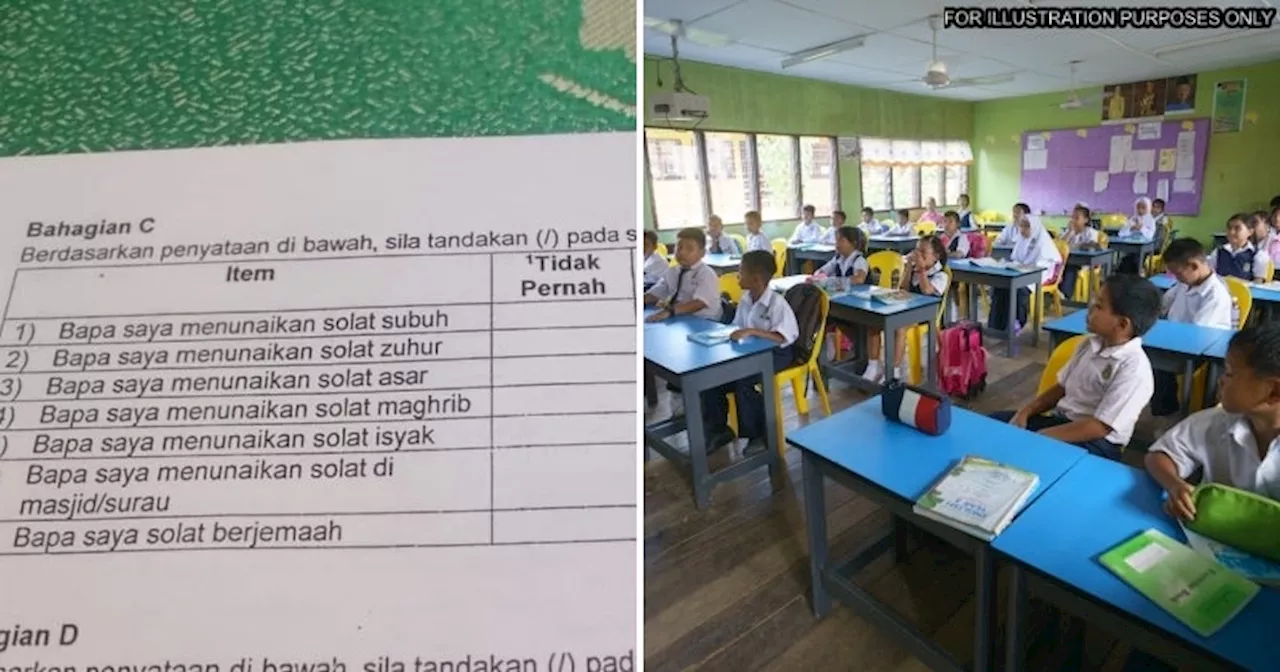 M'sian Dumbfounded by School's Questionnaire Asking Students How Often Their Fathers Perform Prayers