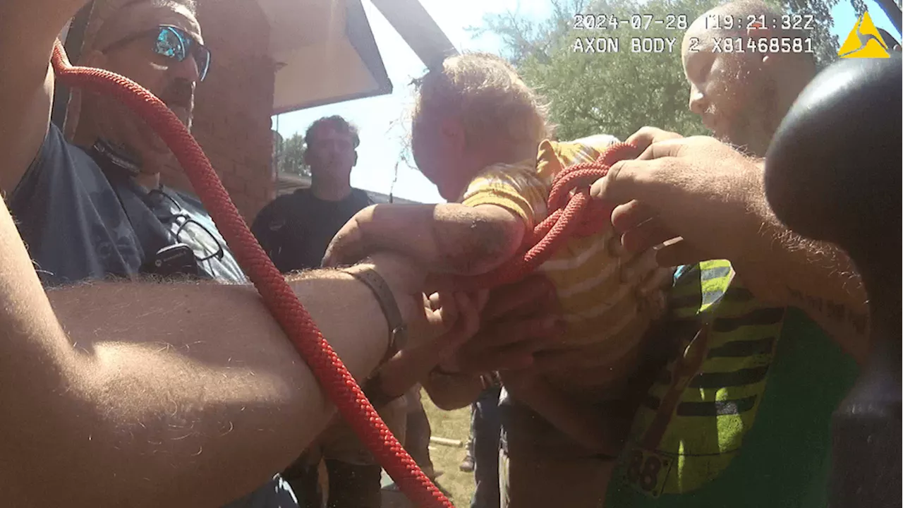 VIDEO: Kansas boy saved after becoming trapped in underground pipe