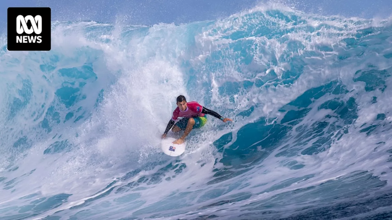 Jack Robinson beats Ethan Ewing in Olympic surfing as Tyler Wright bows out in the quarterfinals